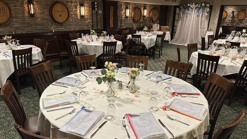 Party room decorated for First Holy Communion party